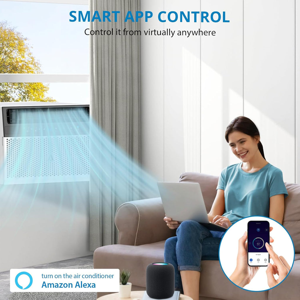 6000BTU U-Shaped Window Air Conditioner, Ultra Quiet, Cools Up to 250 sq. ft. L47928