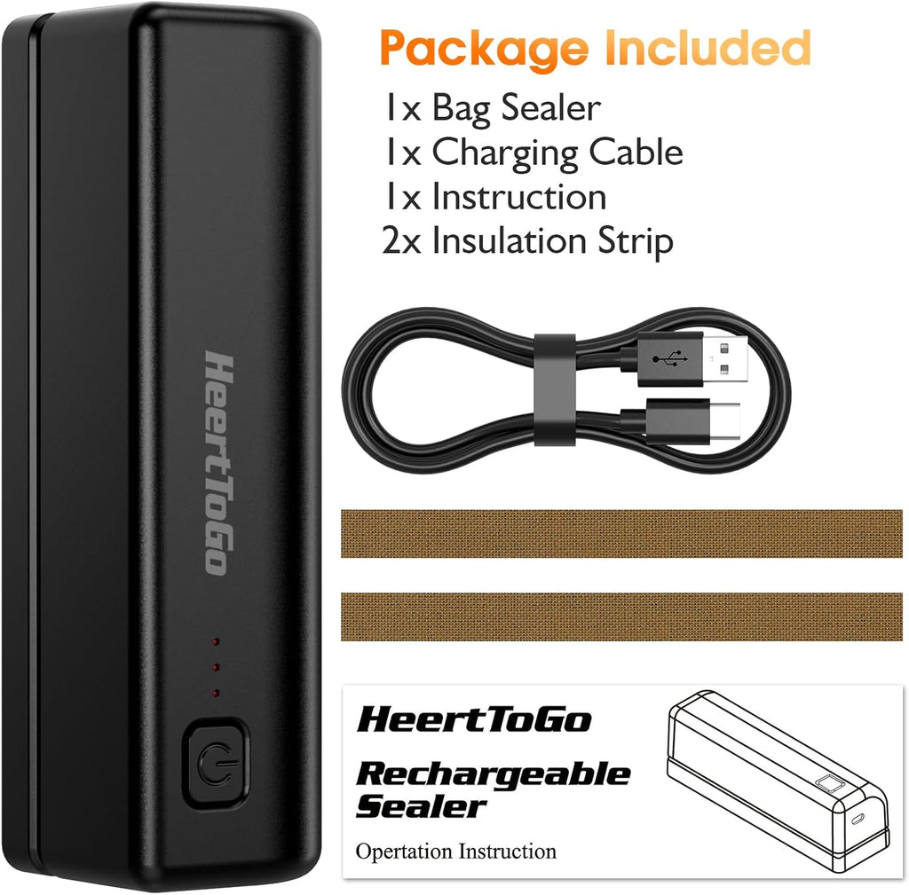 Mini Rechargeable Heating Sealer for Food Bags, Portable Kitchen Tool X19949