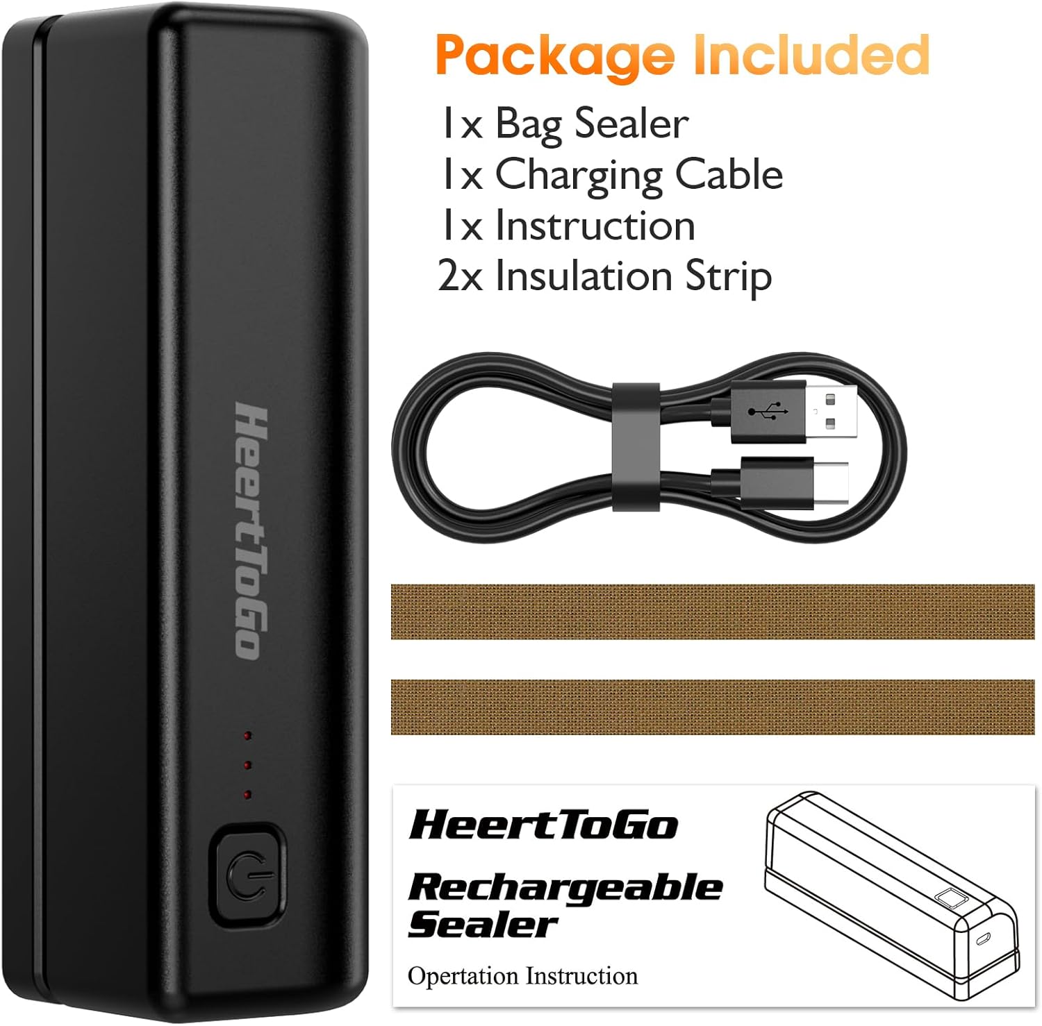 Mini Rechargeable Heating Sealer for Food Bags, Portable Kitchen Tool X19949