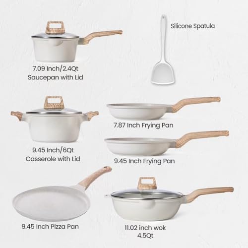 UMETRE Pots and Pans Set Non Stick, Granitestone Induction Cookware 10 Pcs G519985