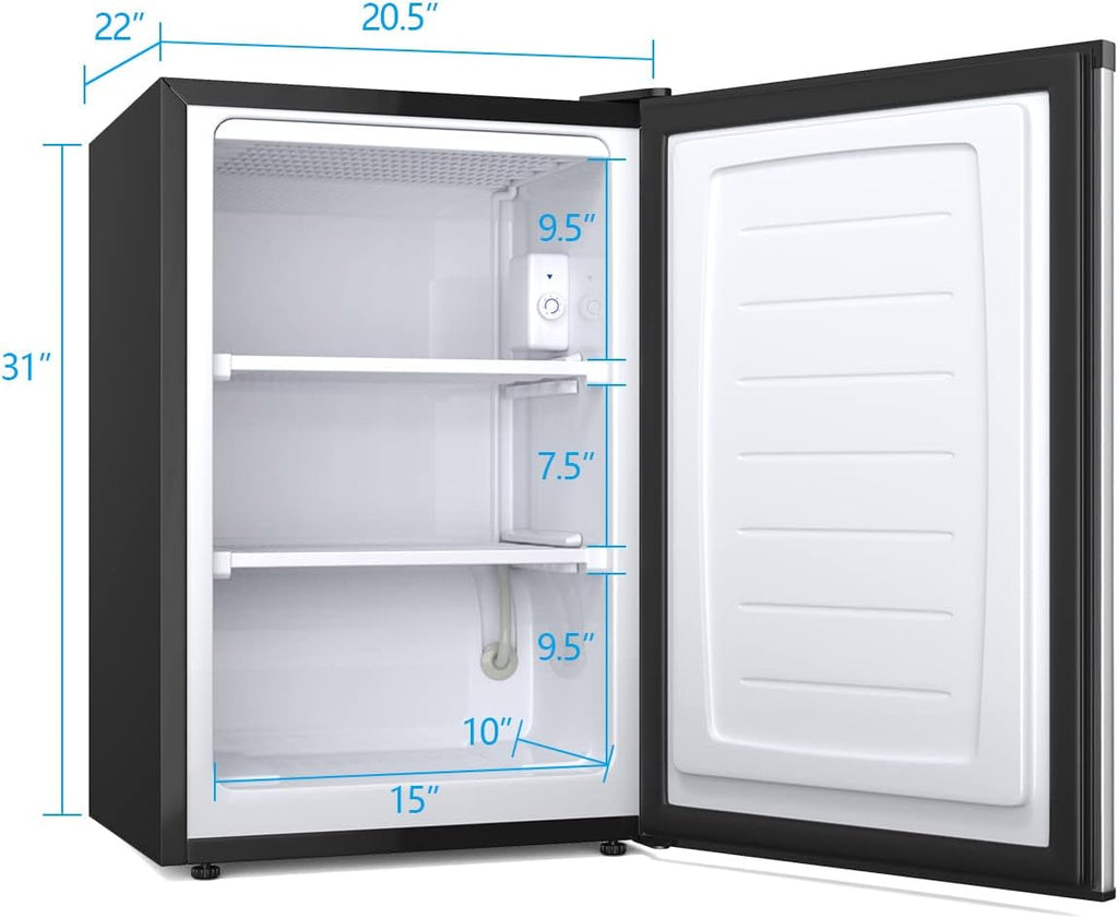 NAFORT Compact Upright Freezer 3.0 Cu. Ft. Stainless Steel Single Door F703