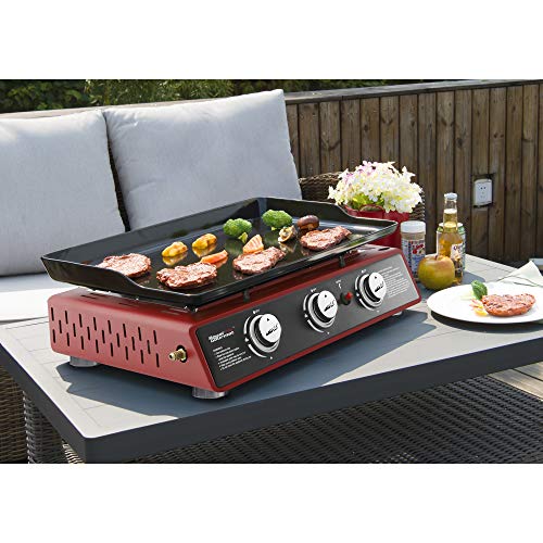 Royal Gourmet 24-Inch 3-Burner Portable Table Top Gas Grill Griddle D644