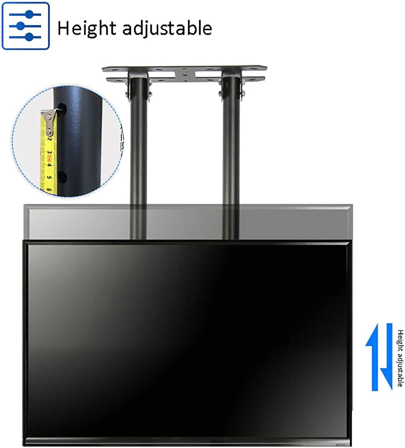 Electric TV Lift Mount for 60-100 Inch TVs, Adjustable Height Ceiling Bracket F57345
