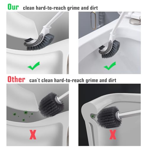 MMIOFANT Toilet Bowl Brush and Holder Set, Wall Mount Silicone Scrubber J724019