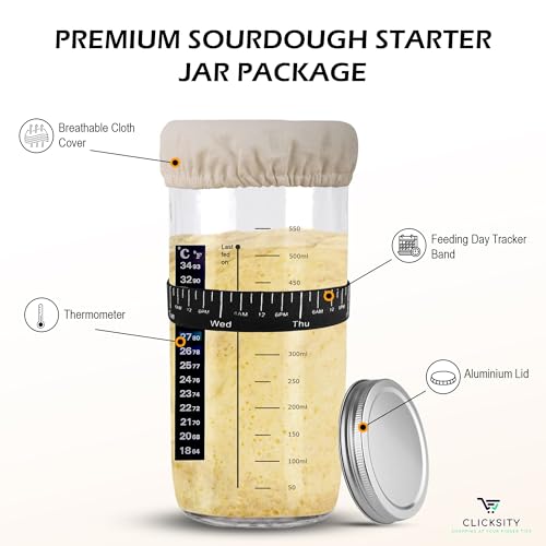 Sourdough Bread Maker Starter Kit with Thermometer and Elastic Feeding Band S3231