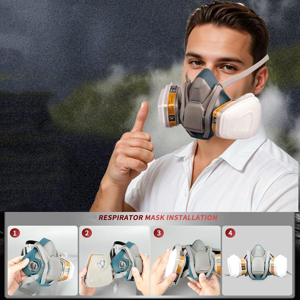6502QL Respirator Mask with 6001 Filters for Paint and Chemicals N67904