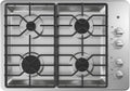 GE JGP3030SLSS 30 Inch Gas Cooktop with MAX System, Power Broil, Simmer, Continuous Grates, Sealed Burners and ADA Compliant, Stainless Steel