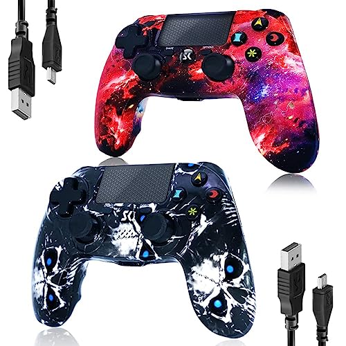 Controller for PS4, Wireless Controller for Sony PlayStation 4/Slim/Pro, Remote Control with Double Vibration/6-Axis Motion Sensor/Sensitive Touch Pad/Speaker & 3.5mm Audio Jack/800mAh Battery