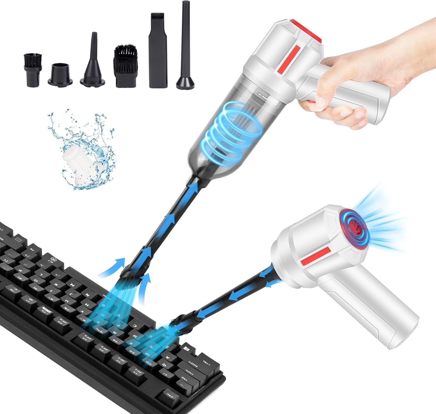 Electric Duster, Mini Vaccum, Wireless Handheld Car Vacuum Cleaner, Air Duster Vacuum, Computer Vacuum, Pc Vacuum, Wireless Car Vacuum, Auto Vacuum Cleaner for Car