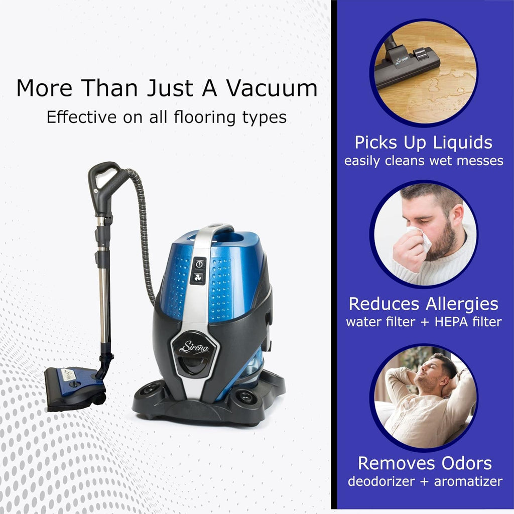 Sirena Bagless Vacuum Cleaner Premium Pack with Water Filtration, HEPA Filter and Turbo Brush L39909