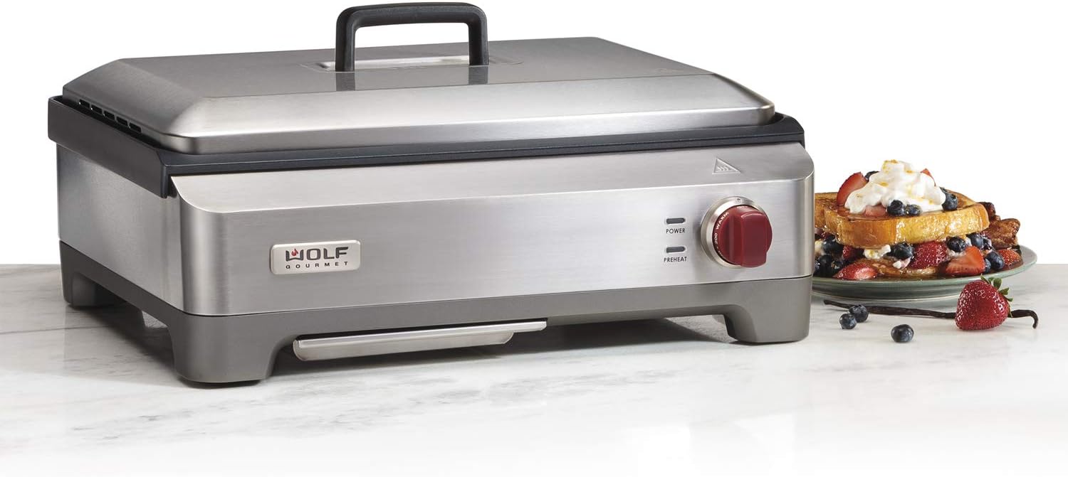 Wolf Gourmet Precision Electric Griddle Indoor Grill, Nonstick, Stainless Steel X74438
