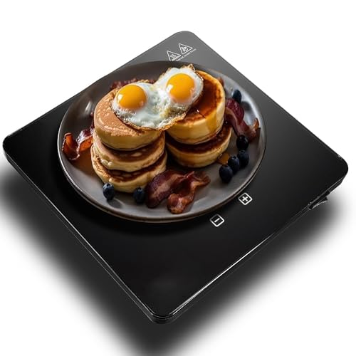 SHASUKI Food Warmer Electric Server Warming Tray, 6 Temperature Control, Hot Plate,Portable Glasstop Compact Warming Tray, Home Use Indoor Dinner,Entertaining, Party (8.3"x8.3") Candle,Tea