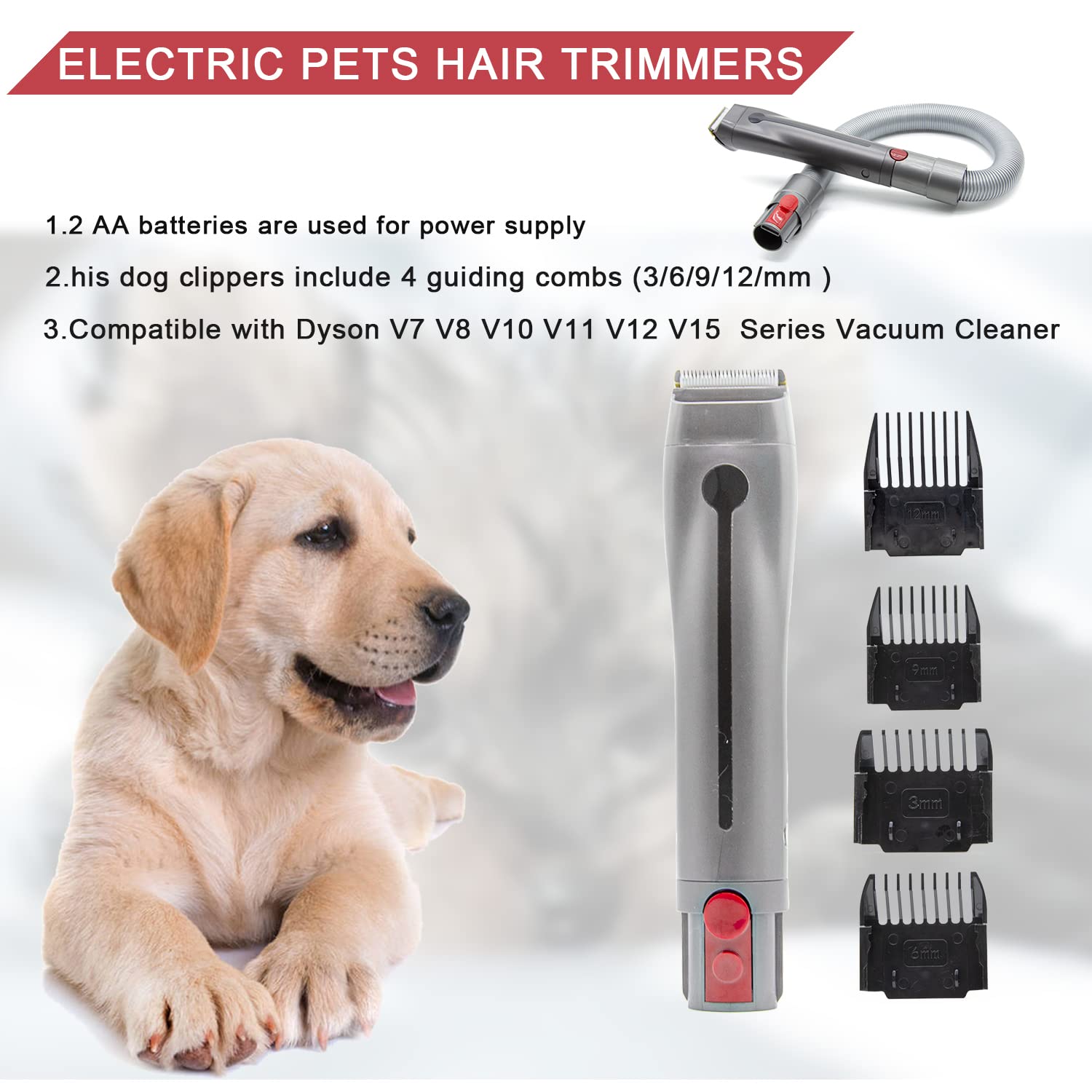 Pet Grooming Clippers Kit for Dyson V7 V8 V10 V11 V15 Vacuum D1533