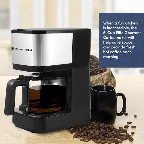 Elite Gourmet Automatic Drip Coffee Maker with Reusable Filter H225316