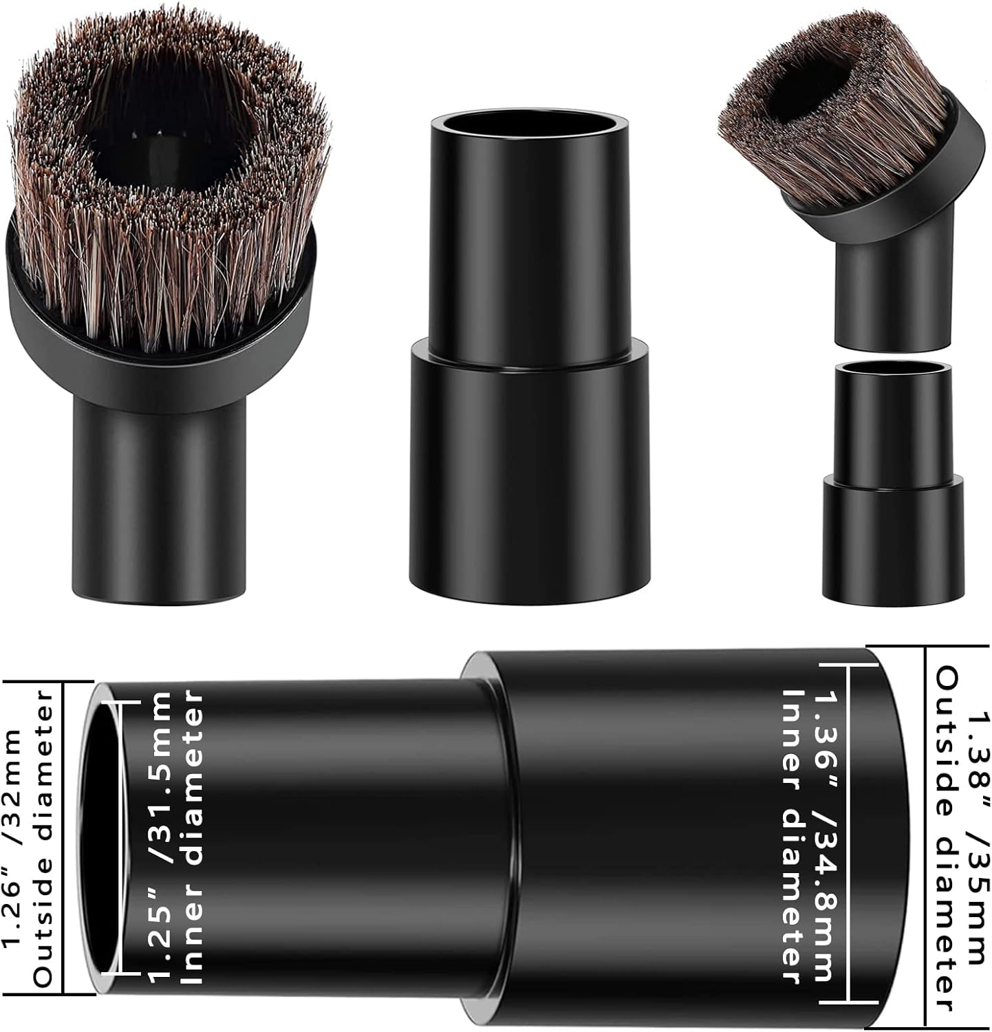 25mm Horse Hair Vacuum Brush 5PCS Universal Cleaner Attachment R553979