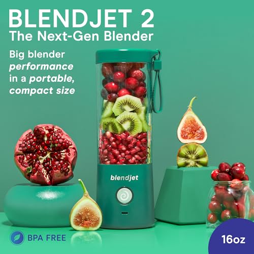 BlendJet 2 Portable Blender for Smoothies & Shakes, USB-C Rechargeable, Self Cleaning P91925