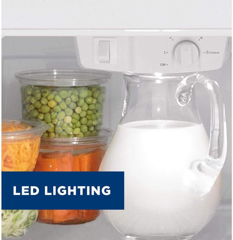 GE GTS22KGNRBB 33" Top Freezer Refrigerator with LED Lighting, Black E131098
