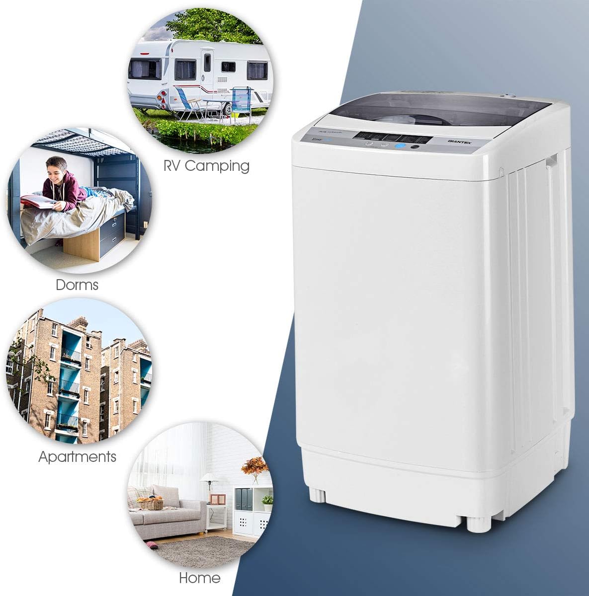 Giantex Full-Automatic Portable Washing Machine 1.34 Cu.ft with Drain Pump Y75851