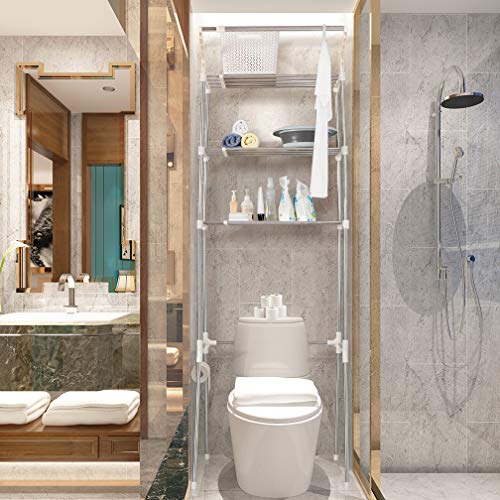 Hershii 3-Tier Over The Toilet Storage Rack with Hanging Rod I552