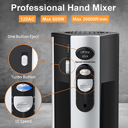 Hand Mixer Electric 600W 10 Speed with Turbo for Baking Cake Q986082