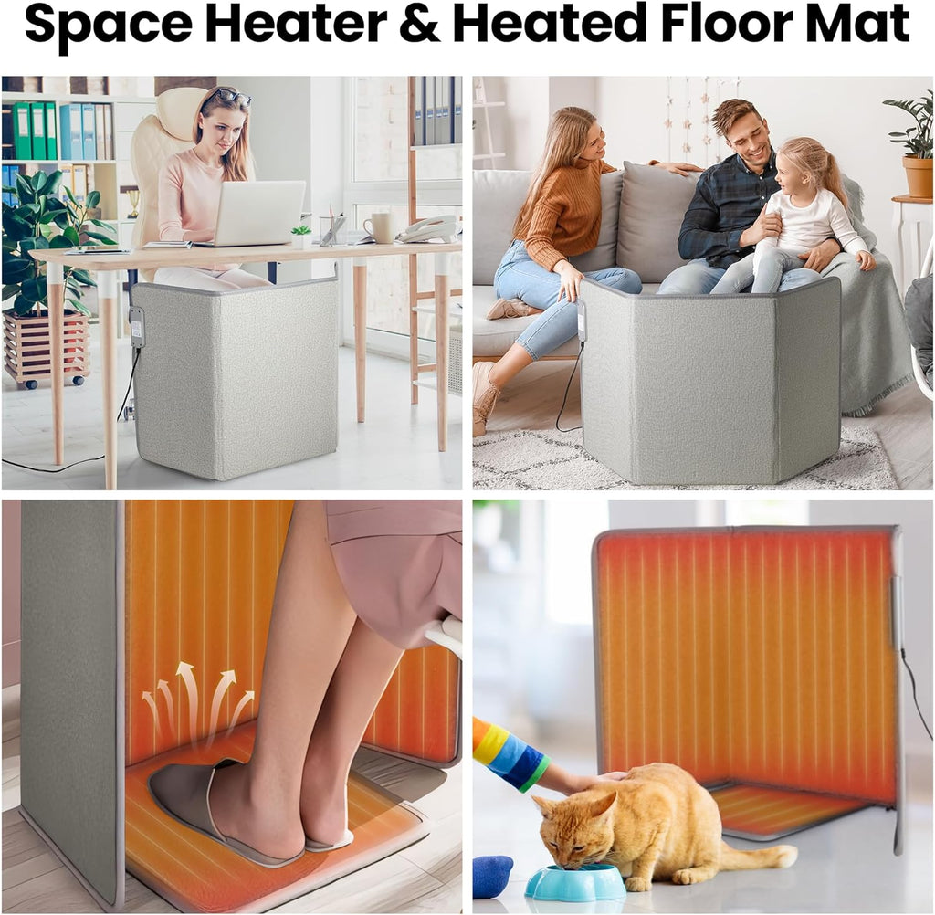 3 in 1 Space Heater with Heated Floor Mat & Side Table R17252