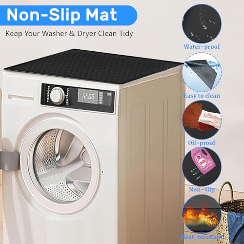 Washer Dryer Top Protector Mat Anti-Slip Silicone Waterproof Cover Pad E65070