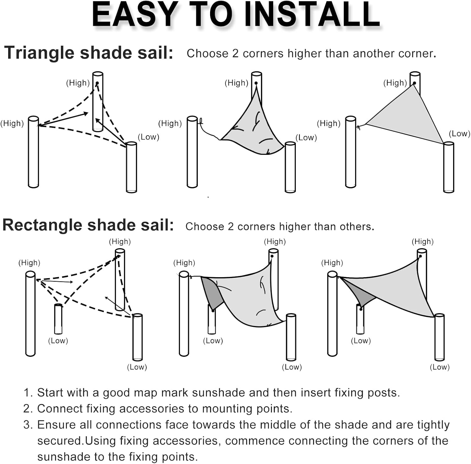 OutdoorLines Rectangle Sun Shade Sail 5 x 8 ft Sand O868