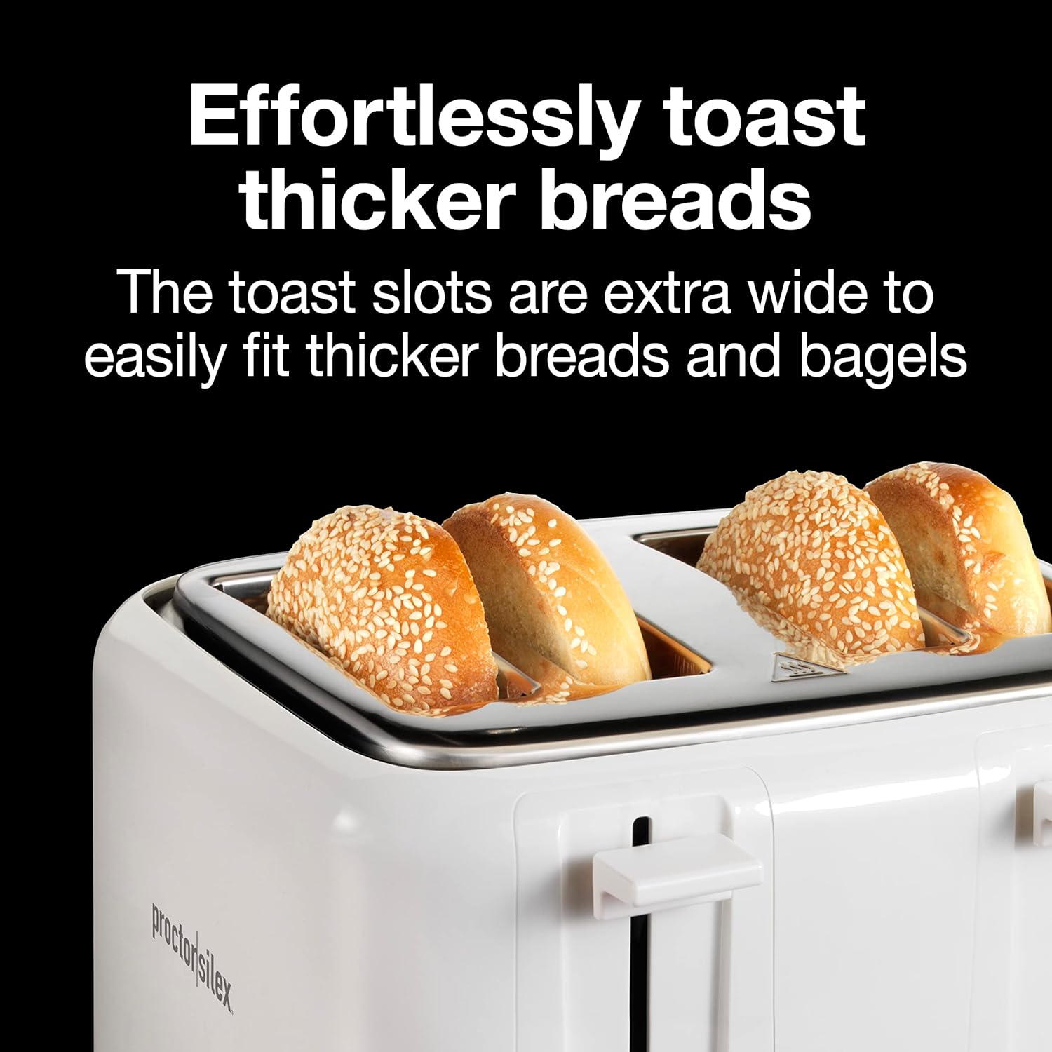 Proctor Silex 4 Slice Toaster with Extra Wide Slots, White W361