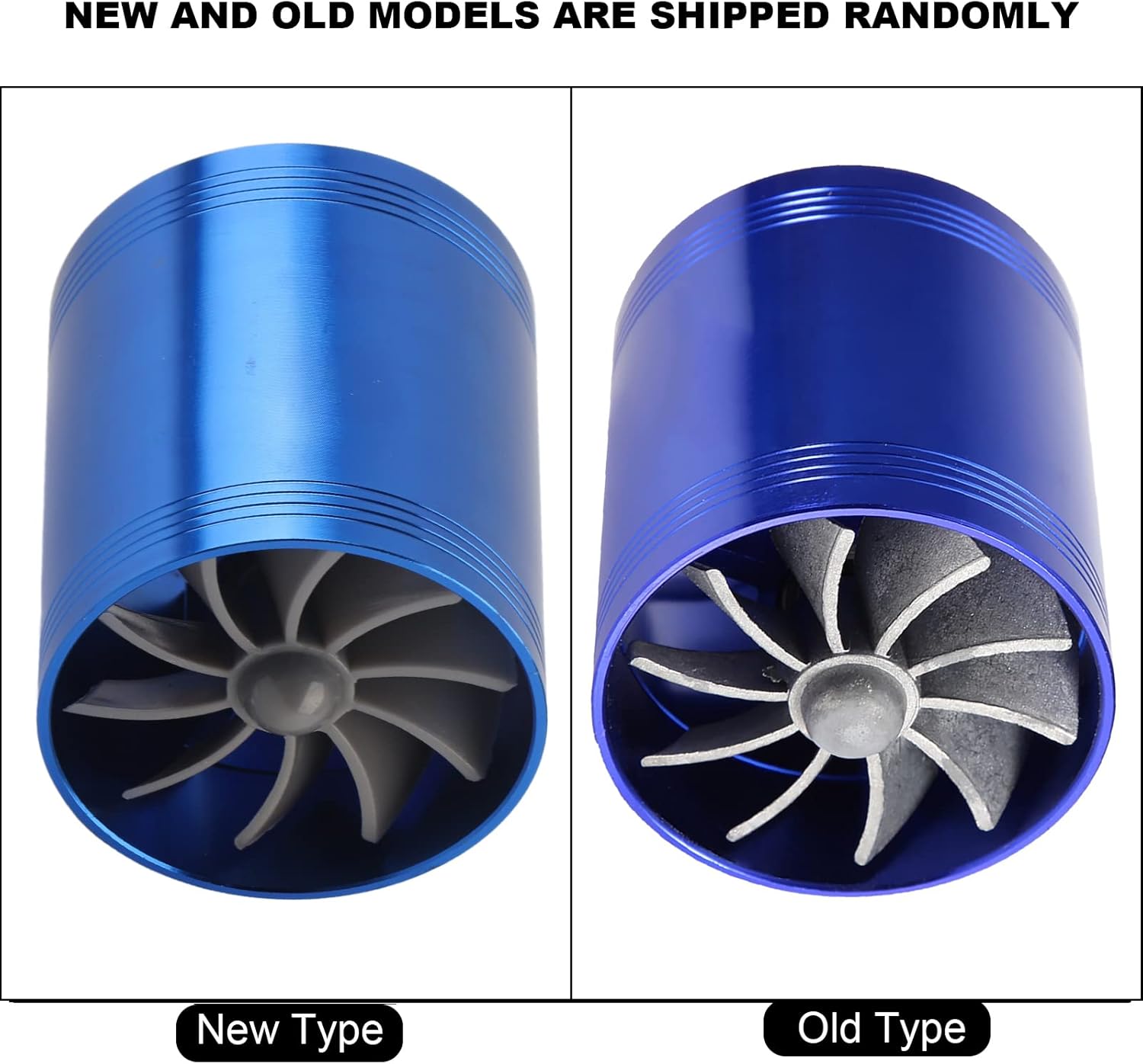 Air Intake Twin Fan Turbocharger Fuel Saver (Blue) B31047