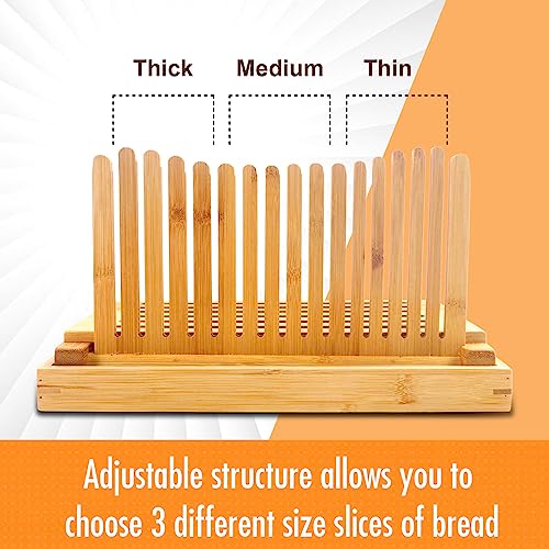 Bamboo Bread Slicer with Adjustable Cutting Board K106876