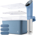 Greater Goods Holiday Sous Vide Bundle with Sous Vide Cooker, Container, and Silicone Weights, Designed in St. Louis. Stone Blue.