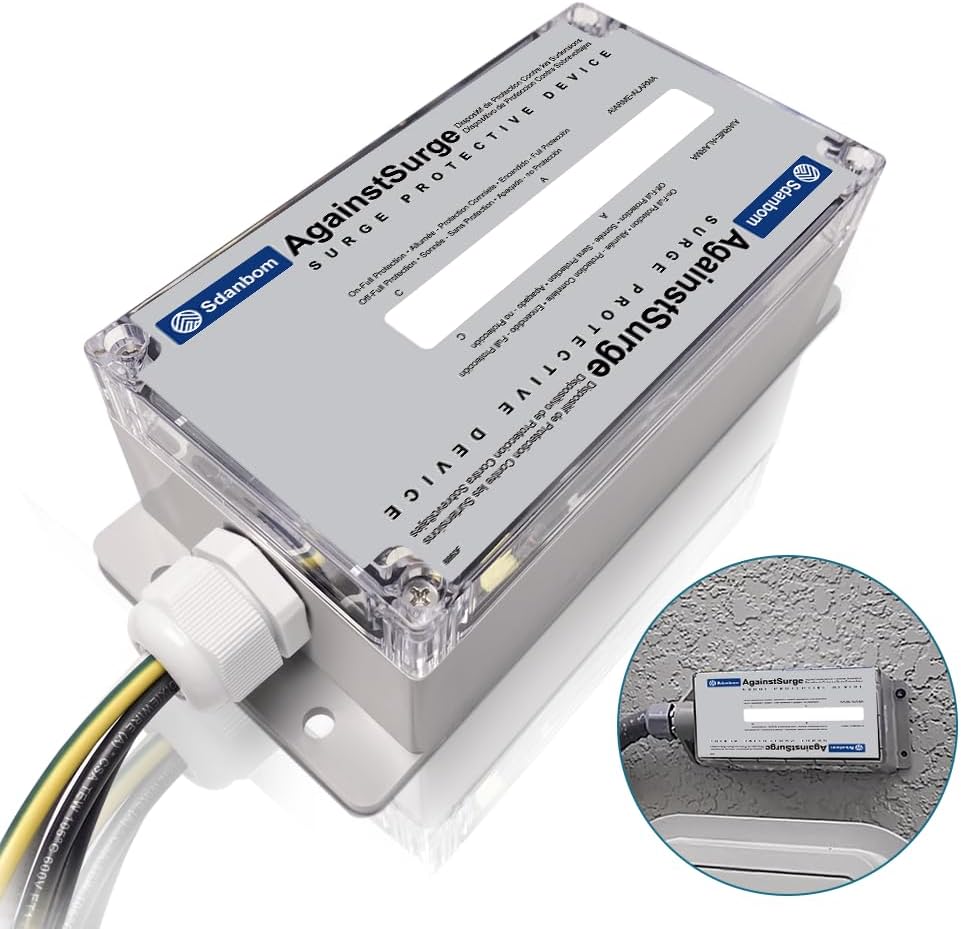 Whole House Surge Protection Device Rated for 140,000 Amps - FS140 Surge Protector Whole House Protecting Smart appliances, TVs, Computers, Heating and Cooling Systems, and More