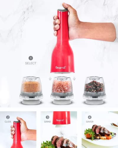 FinaMill Battery-Operated Pepper Mill & Spice Grinder with Ceramic Grinder and LED Light R92587