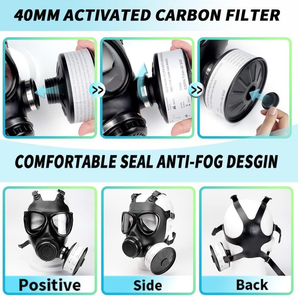 Tactical Gas Mask with 40mm Activated Carbon Filter P337808