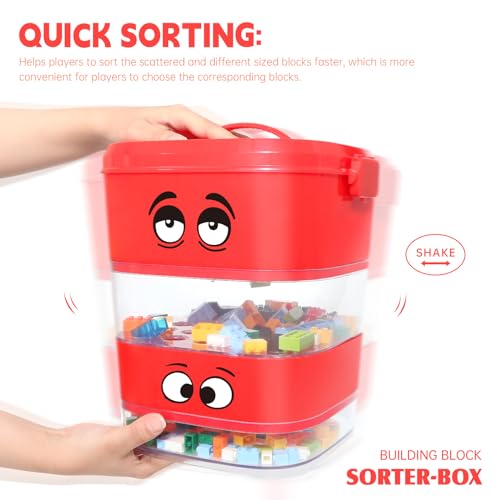 Toy Blocks Sorter Sifter, Portable Storage Brick Box for Lego Blocks F1191