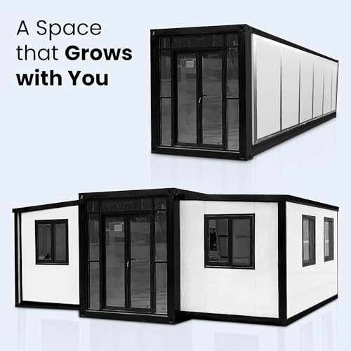 Portable Prefab Tiny Home 19x20ft Expandable with Restroom H126732