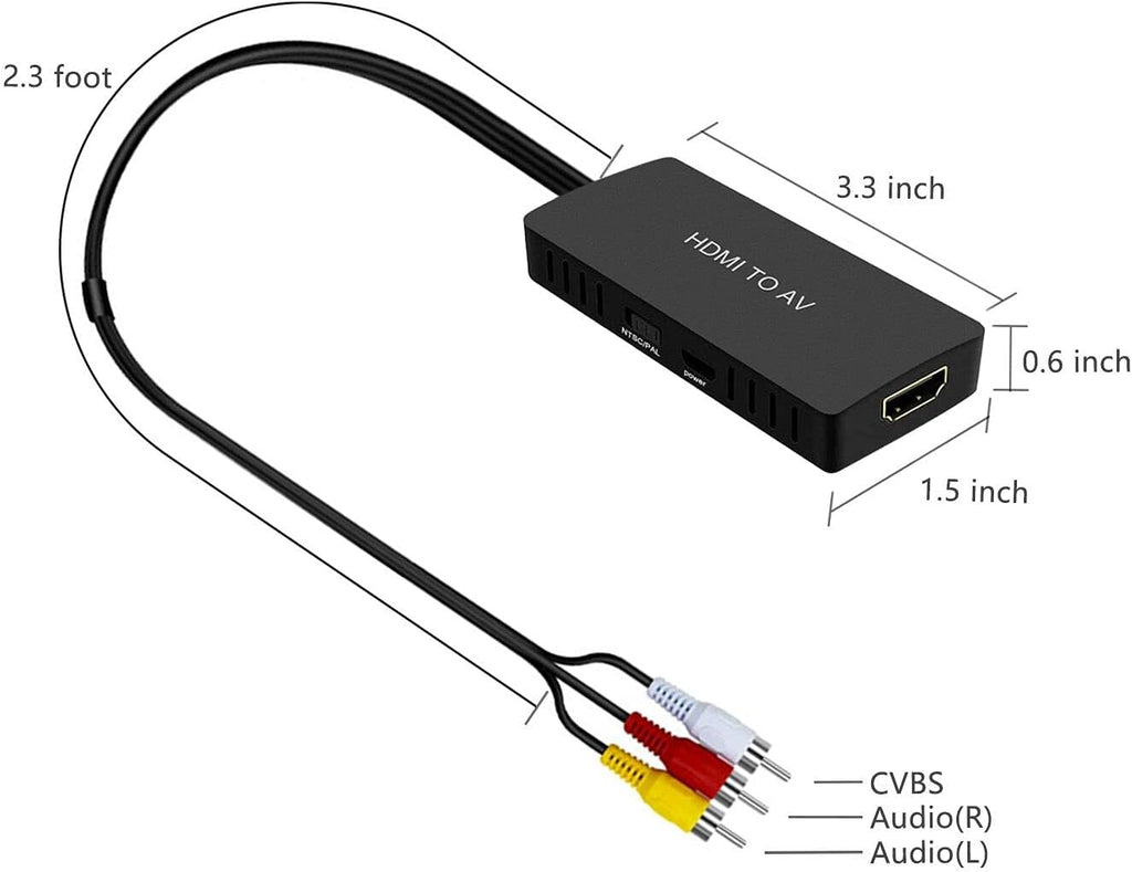 Dingsun HDMI to RCA Converter with HDMI Cable and Power Adapter W9116