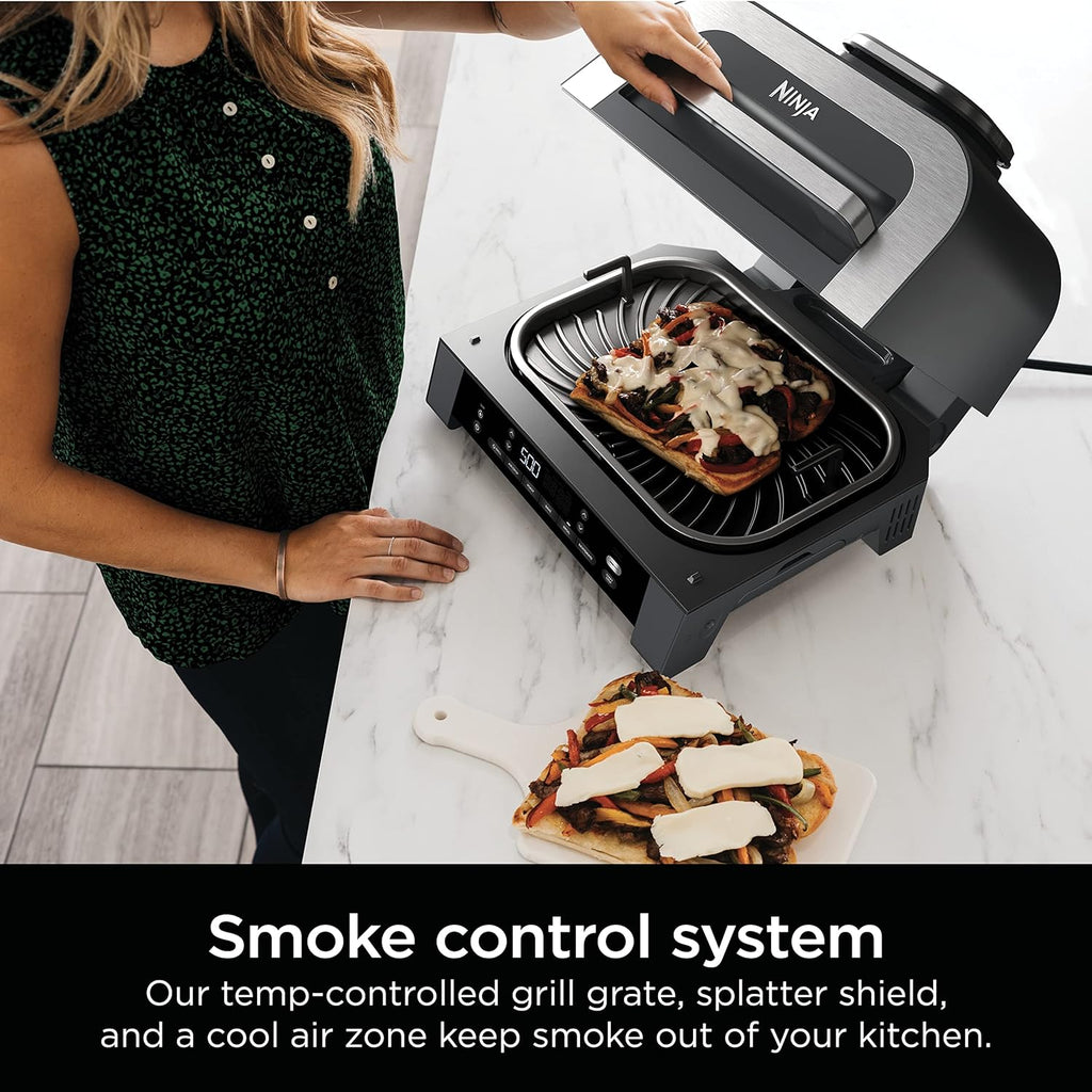 Ninja DG551 Foodi Smart XL 6-in-1 Indoor Grill with Air Fry, Black/Silver D989