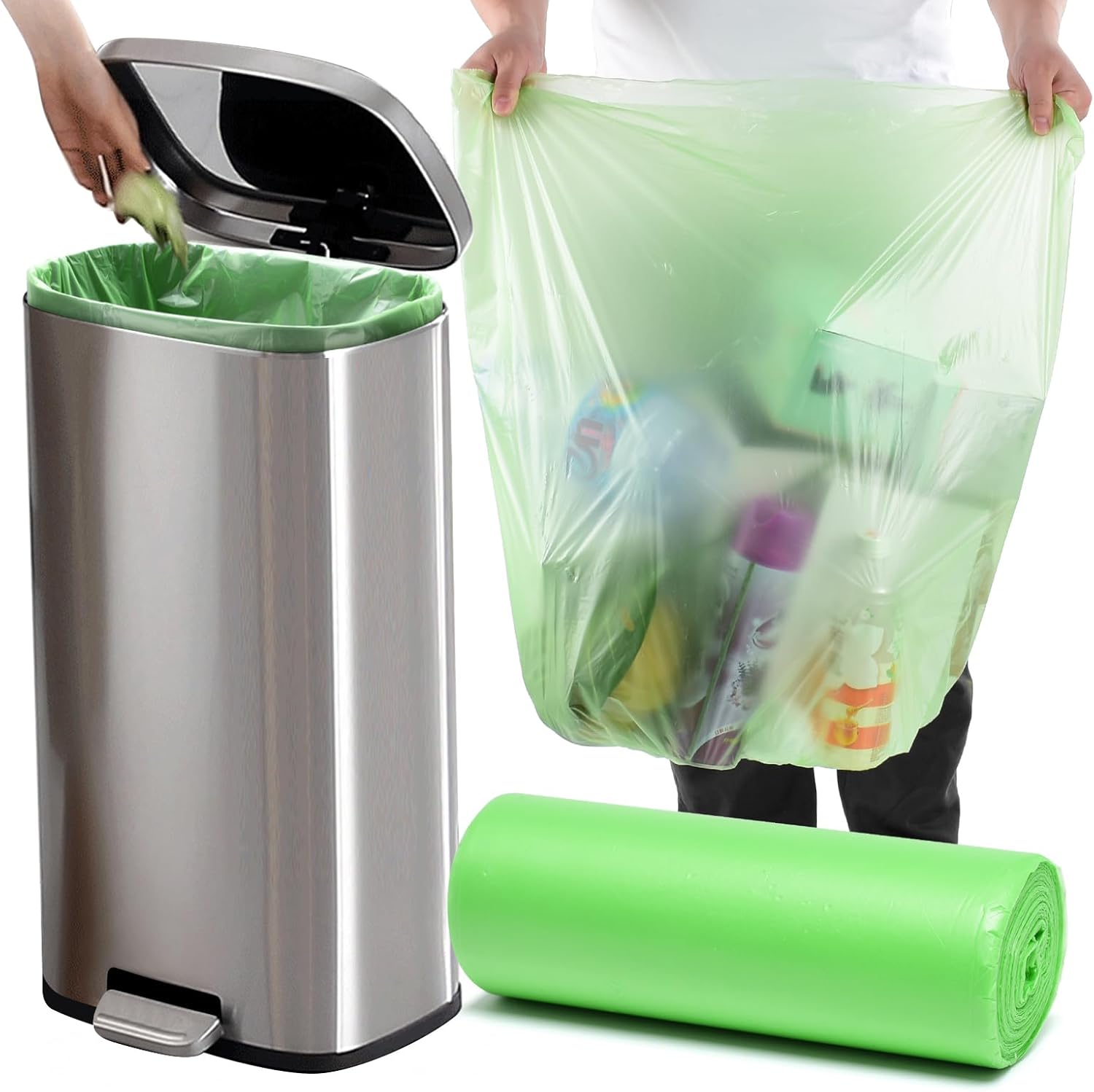 Biodegradable Trash Bags Tall 13 Gallon 60 Count by EnvoWise C640626