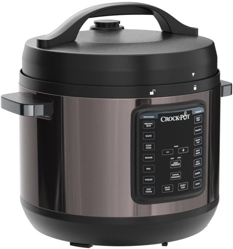 Crock-Pot 8-Quart Programmable Slow Cooker and Pressure Cooker, Black Stainless G80228
