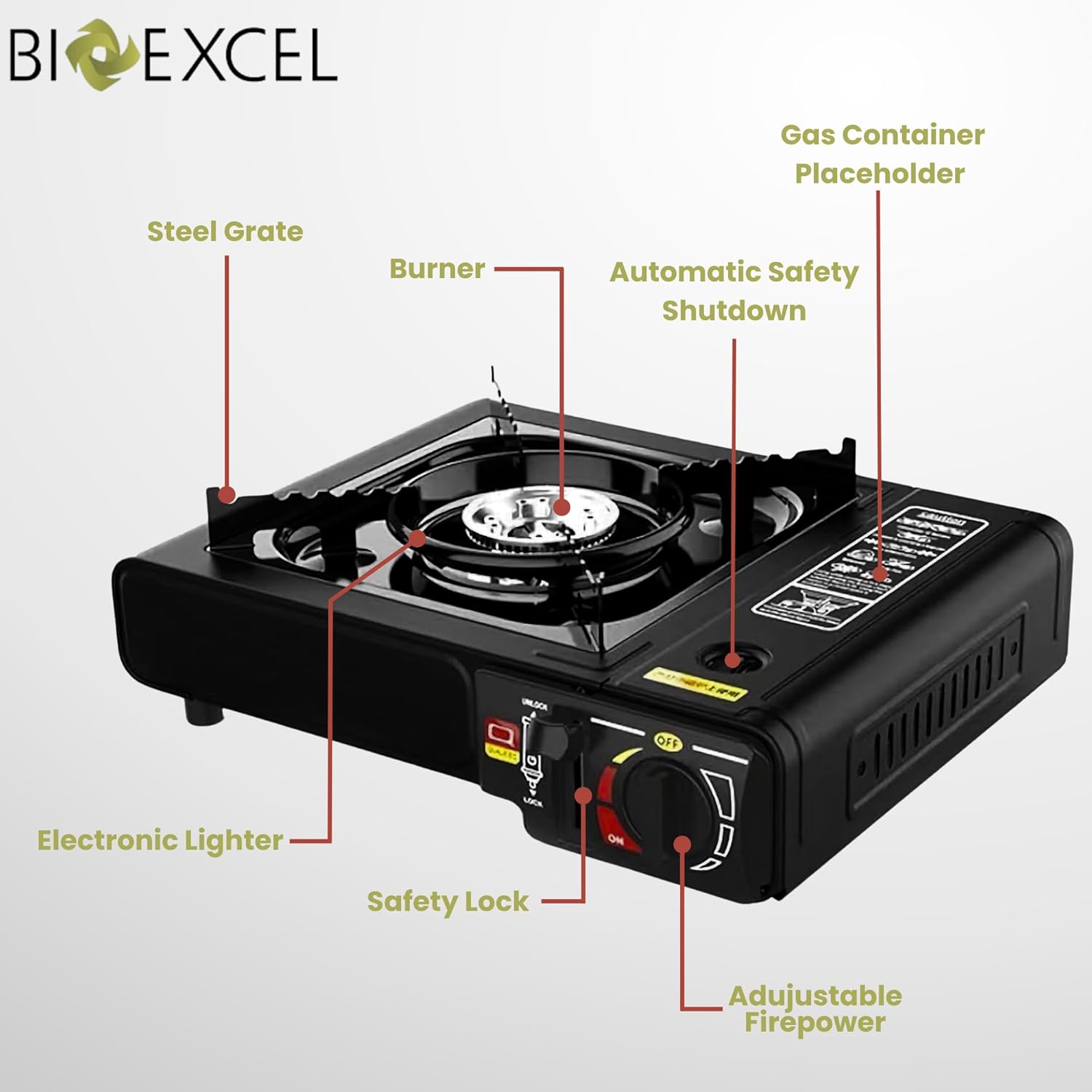 Portable Camping Stove 10,000 BTU Dual Fuel Butane and Propane H6351
