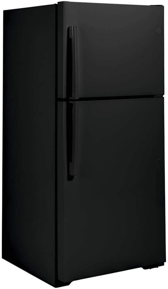 GE GTS22KGNRBB 33" Top Freezer Refrigerator with LED Lighting, Black E131098