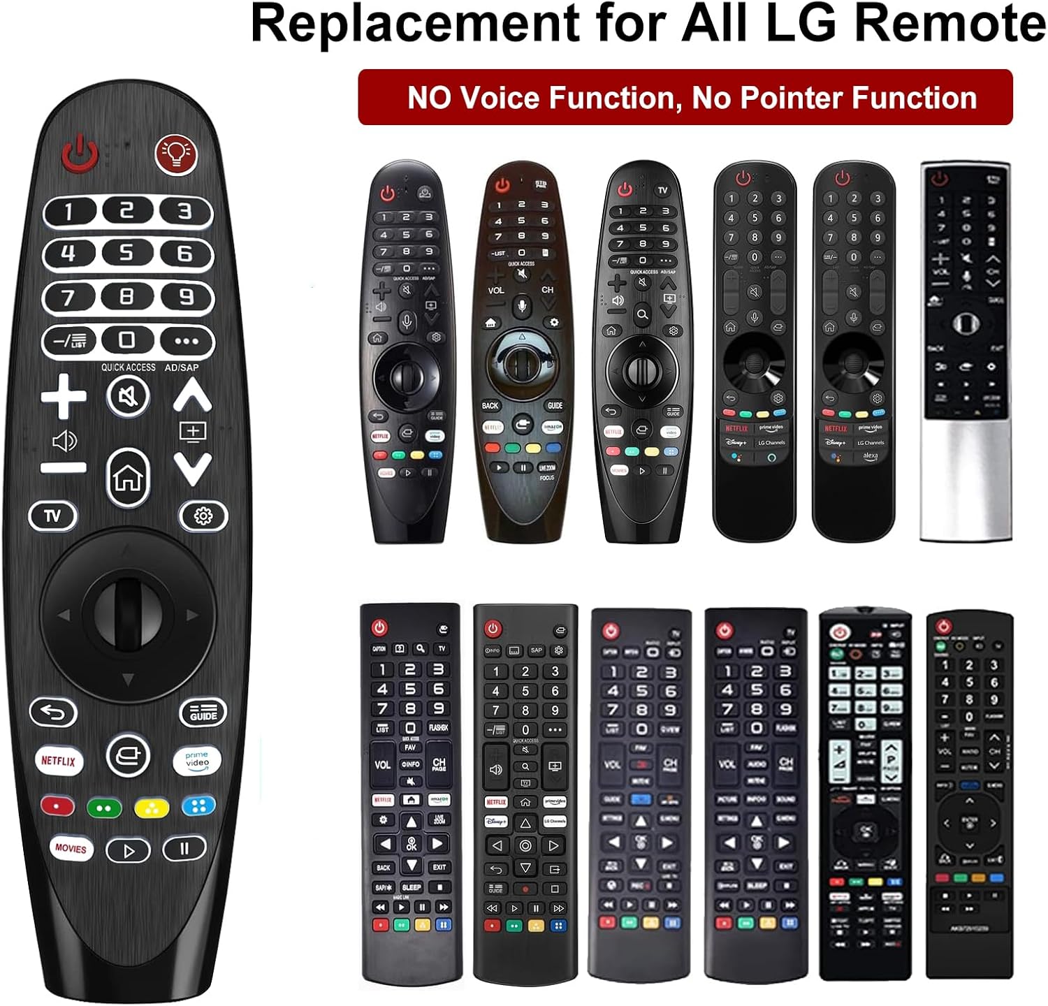 LG TV Remote Control Replacement, Backlit Universal for LG Smart TVs Z6963
