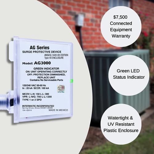 Intermatic AG3000 120/240 VAC Universal HVAC Surge Protective Device, 2 Pack O295