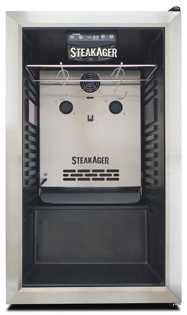 SteakAger PRO 40 Home Beef Dry Aging Refrigerator, Black Stainless Steel, 40Lbs Capacity A917