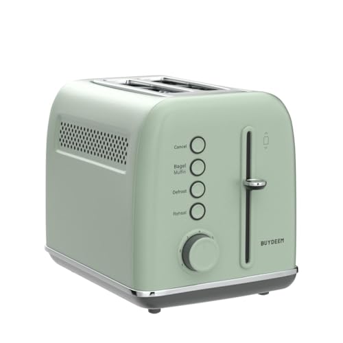 BUYDEEM DT640 4-Slice Toaster, Extra Wide Slots, Retro Stainless Steel K89523