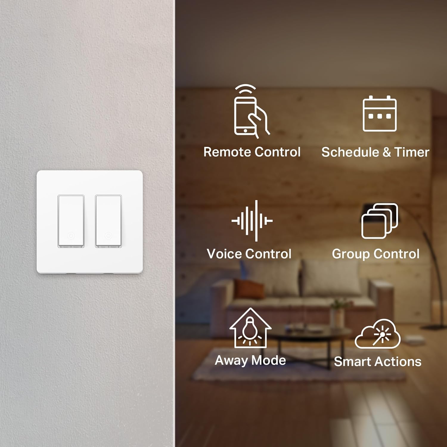 Kasa Smart 2-Gang Wi-Fi Light Switch HS200-2, White X660