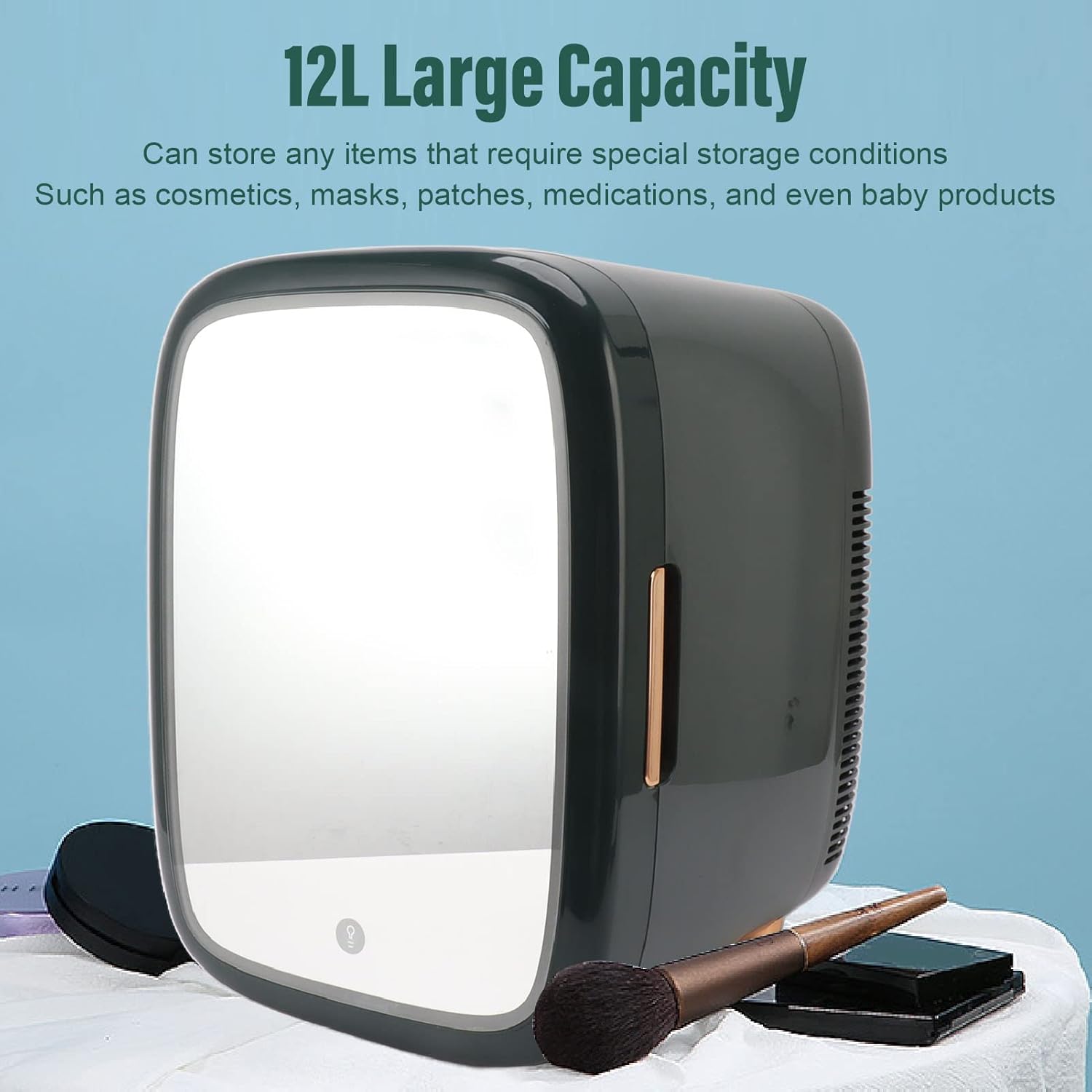Mini Fridge Cooler Warmer 12L Portable Refrigerator for Bedroom C963546