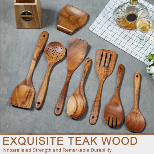 Natural Teak Wooden Spoons and Spatulas for Cooking X5653