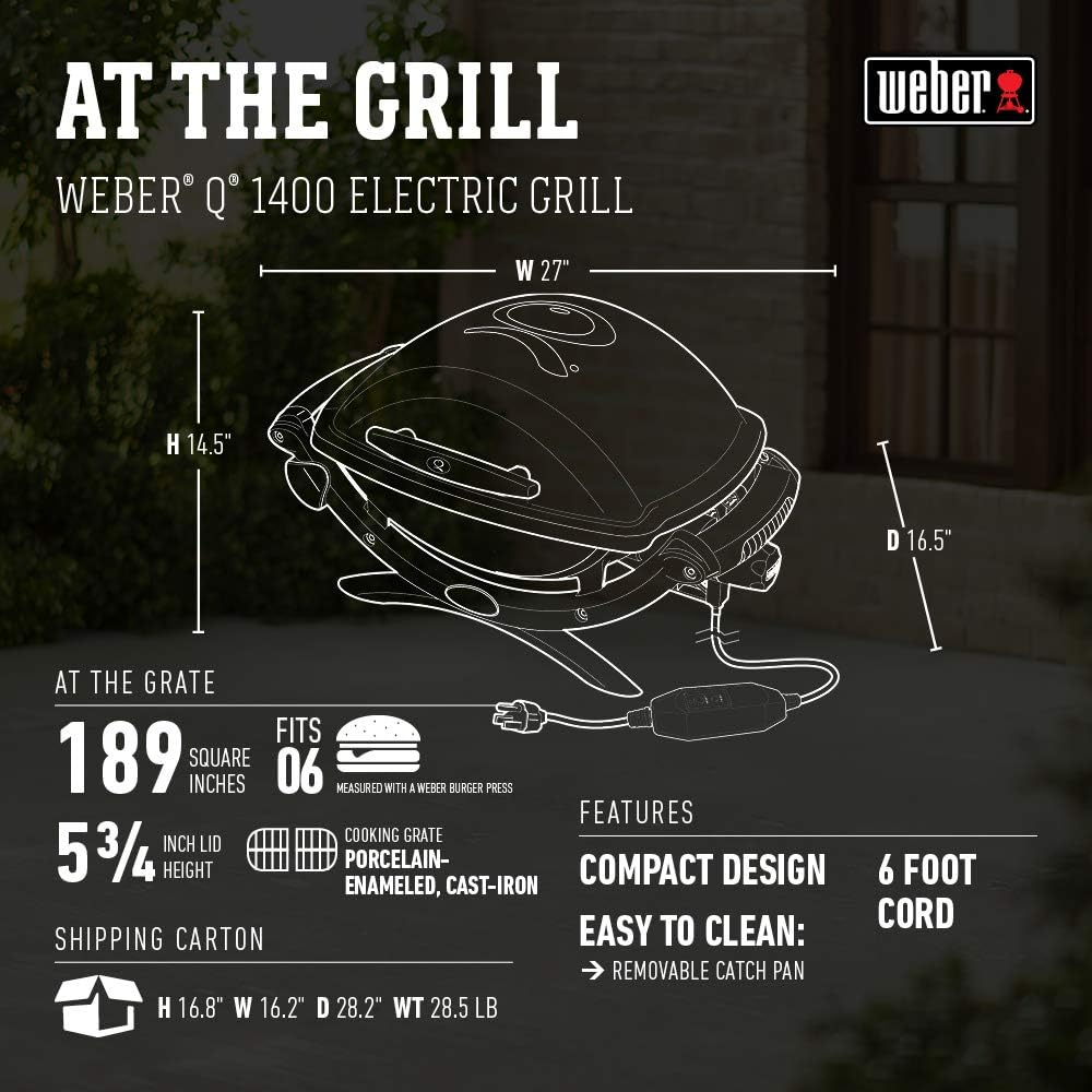 Weber Q1400 Electric Grill Gray H72576